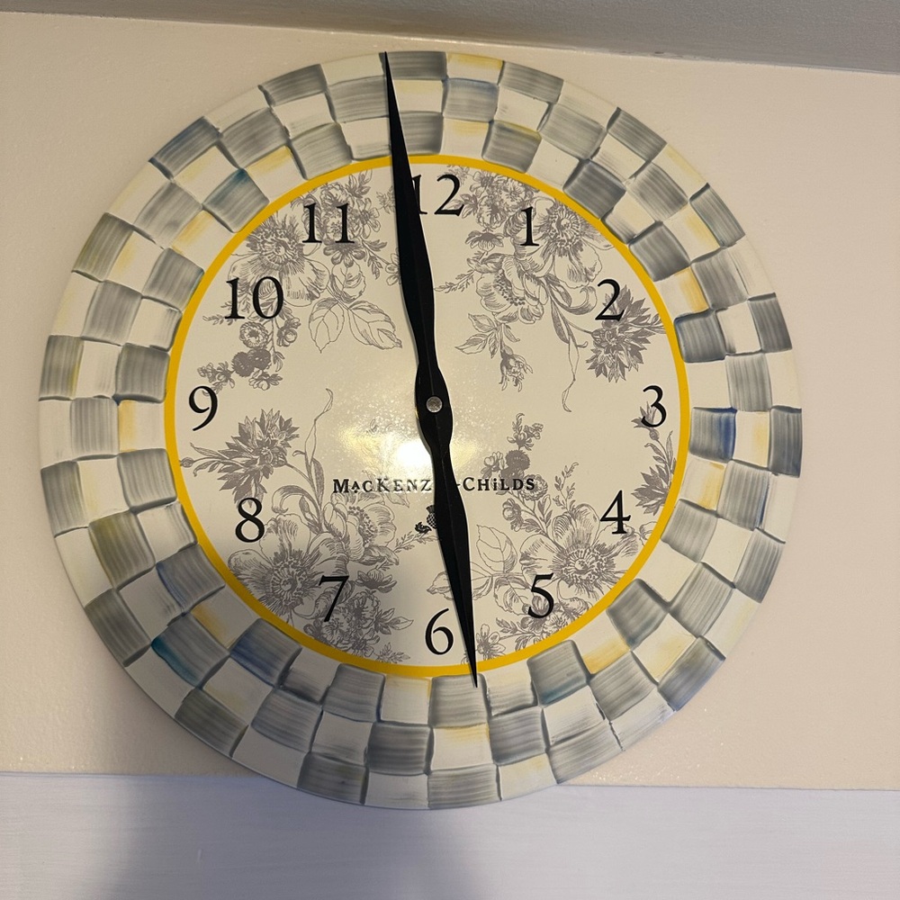 MacKenzie-Childs Black and Gray Wall Clock